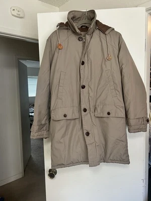 Field & Stream VintageBeige Hooded Coat Men's Size Medium - Image 1 of 4