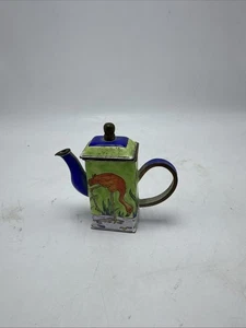 Kelvin Chen Miniature 1999 Enamel Teapot No. 161 Flamingo Painted - Picture 1 of 20