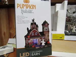 Pumpkin Hollow HALLOWEEN BARN Musical LED Lighted Building Indoor Decor NEW - Picture 1 of 12