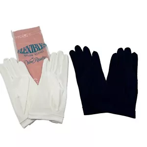 Guantes de nailon vintage para mujer dos pares azul marino y blanco talla 6 1/2 - Imagen 1 de 10