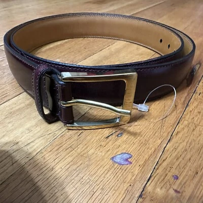 Cinturón Cortina Trafalgar Para Hombres 38/95 Cuero Borgoña Dinero Antiguo Hecho en EE. UU. Foto 1 de 4
