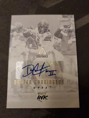 2018 Luminance Rookie Auto Gold Darren Carrington II Utah Oregon WR /99 !!! - Image 1 of 3