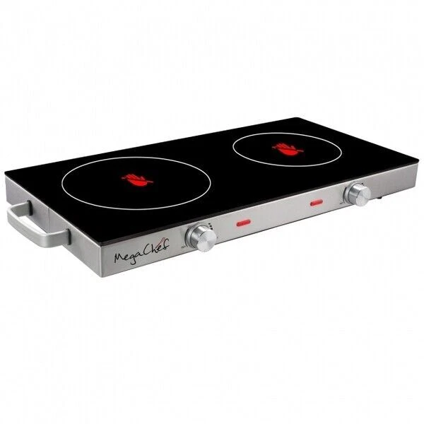 MegaChef Infrared Double Cooktop - Ceramic, Black