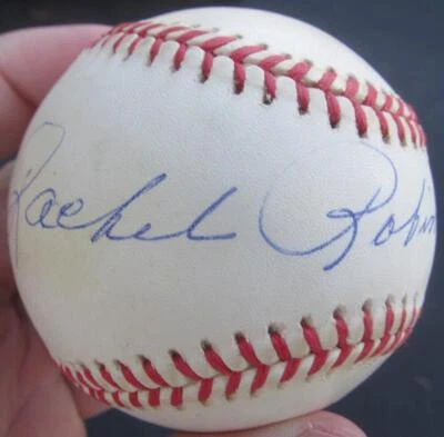 Rachel Robinson single signed 1997 Jackie Robinson 50th Anniv Baseball PSA/DNA - Image 1 of 4