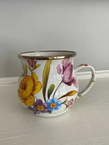 MACKENZIE-CHILDS *WHITE* Flower Market Enameled Mug-Excellent-Hard to Find - Bild 1 von 5