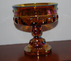Vintage Carnival Glass Compote Dish Thumb Print Pattern