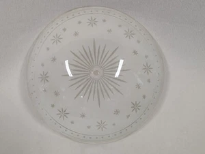 Frosted Mid Century Atomic Starburst Center Hole Ceiling Glass Light Shade 15.5" - Picture 1 of 4