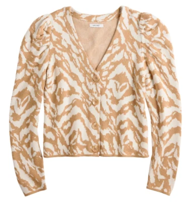 Cárdigan Nine West Manga Abullonada Estampado Animal Marrón Talla 2XL NUEVO CON ETIQUETAS Foto 1 de 3