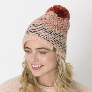 Animal Annaliese Women's Knitted Pom Pom Beanie KH9WQ304/X97 Rose Dust Pink NEW - Picture 1 of 3