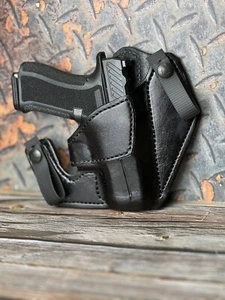 Custom Molded IWB Gun leather Holster Forward Cant Reinforced Trigger guard - Picture 1 of 21