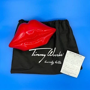 Timmy Woods of Beverly Hills- Acacia Wood- Red Lips Handbag/Purse- NWT/Retired - Picture 1 of 11