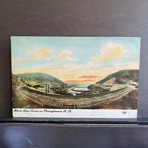 Fish eye view Horse Shoe Curve Pennsylvania Railroad Antique Postcard 1907 post - Picture 1 of 3