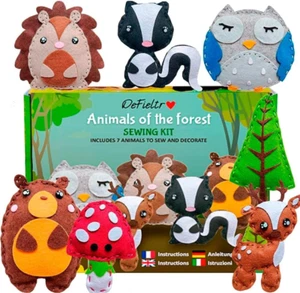Sewing Kit for Kids Forest Animals Creative & EDUCACIONAL - Beautiful Complete S - Picture 1 of 12