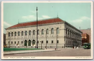 Vintage Boston Massachusetts MA Public Library 1910er Ansicht alte unbenutzte Postkarte - Bild 1 von 2