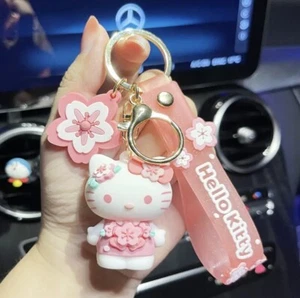 Hello Kitty Cinnamoroll PVC Doll Keychain Kuromi Pompompurin Key Ring - Picture 1 of 3