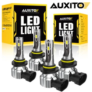 AUXITO 9005 + 9006 LED Headlight Kit Bulbs High Low Beam White 100000LM Combo 4 - Picture 1 of 14