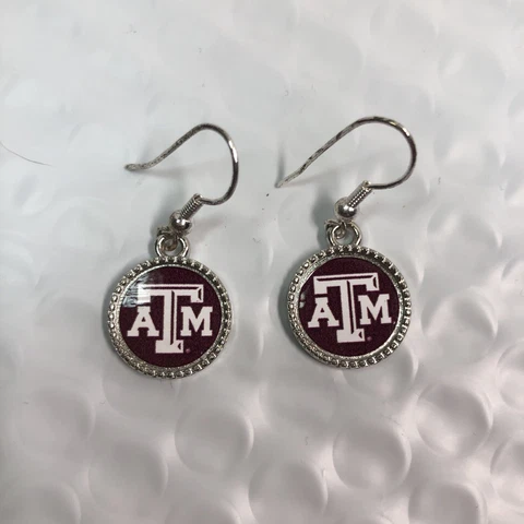Texas A&M  Round Earrings 5/8" small Cover