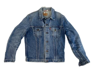 VTG 70s 80s LEVIS RED TAB TYPE 3 TRUCKER DENIM JACKET ROCKABILLY MOD SKINS M 40 - Picture 1 of 7