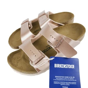 BIRKENSTOCK KIDS Arizona Birko-Flor Sandals ELECTRIC METALLIC COPPER Narrow Fit - Picture 1 of 10