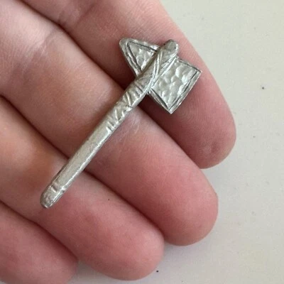 Vintage Atlanta Braves Tomahawk Silver Tone Pewter Look Lapel Pin - Image 1 of 3