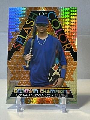 Cristian Hernandez 2022 UD Goodwin Champion Splash Color Orange Prism #101/499 - Image 1 of 3