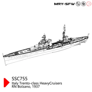 Modellino Kit 1/350 Italia Classe Trento Incrociatori Pesanti RN Bolzano, 1937 Scafo Completo - Foto 1 di 4