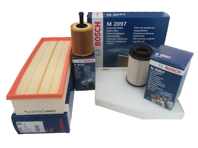 Audi A3 Service Kit 2.0 TDI Oil Air Fuel Cabin Filter 2003 to 2013 BOSCH OPT1 - Image 1 of 4