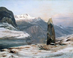 Pintura "Invierno cerca de Sognefjord" de Johan Christian Dahl - Póster en 6 tamaños - Imagen 1 de 1