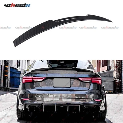 Alerón trasero de fibra de carbono estilo V para Audi A3 S3 RS3 sedán 2014-2020 Foto 1 de 4