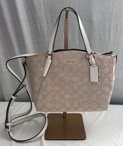 NEW NWT Coach Signature Mini Kelsey Handbag Purse Khaki Shoulder Bag #27580 - Picture 1 of 4