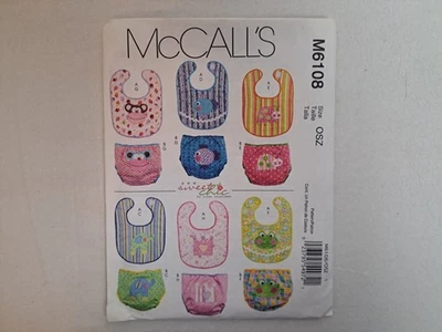McCall's Pattern - Infants' Bibs & Diaper Covers (One Size) #M6108 - Uncut - Image 1 of 4