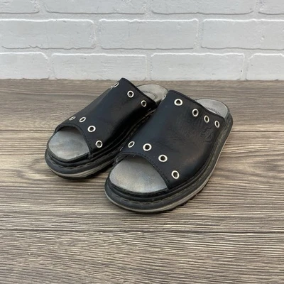 Vintage 90s Y2K Dr Martens Black Sandals Chunky Slip-on Made In England Sz 5 - Image 1 of 4