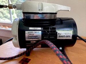 BADGER Oilless Diaphragm Air Compressor W/ Air Brush Hose #180-11/ Illinois USA - Picture 1 of 6