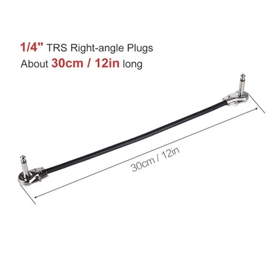 Cable de conexión para instrumento de pedal efecto guitarra Ammoon 30 cm/12 pulgadas 1/4 plateado Ri DNWT Foto 1 de 4