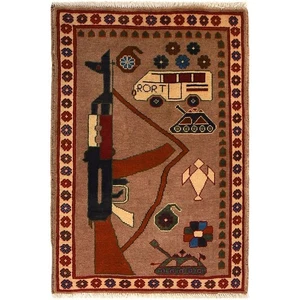 US Memorial Hand Knotted Traditional Afghan War 9/11 Wool Area Rug 3 x 2 Ft - Picture 1 of 3