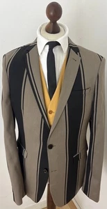 Boating Blazer Jacket Striped Men’s Mod 60’s Regatta Races by ASOS 42L - Picture 1 of 12