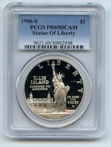 1986 S $1 Statue of Liberty Silver Commemorative Dollar PCGS PR69DCAM - Picture 1 of 1