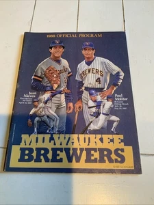 1988 Milwaukee Brewers Program vs New York Yankees Paul Molitor MLB #100 - Bild 1 von 4