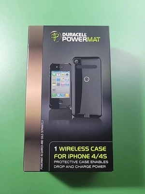 Duracell Powermat Wireless Charging Case for iPhone 4/4S – New in Box – Black - Image 1 of 4