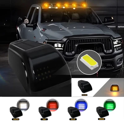 5Pcs Truck Solar Powered Cab Marker Lights Turn Signal Side Marker Roof Lights - Image 1 of 4