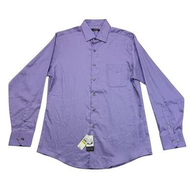 Camisa Geoffrey Beene Para Hombre 16 34/35 Púrpura Ajustada Sin Arrugas Manga Larga Foto 1 de 4
