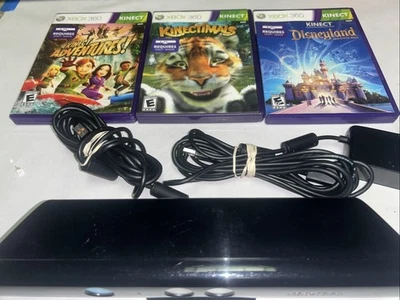 Microsoft 1414 Xbox 360 Kinect Sensor Bar Black Tested Working 3 Games - Image 1 of 2