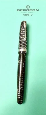Vintage Parker Vacumatic Gray/Black Striated Silver Trim Fountain Pen Gold Nib - Image 1 of 4