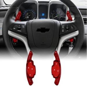 Red Steering Wheel Extension Shifter Paddle Carbon Fiber For Camaro 2012-2015 - Imagen 1 de 7