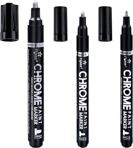 1 or 3PK Permanent Liquid Mirror Chrome Marker for Any Surface Chrome Paint Pen - Picture 1 of 20