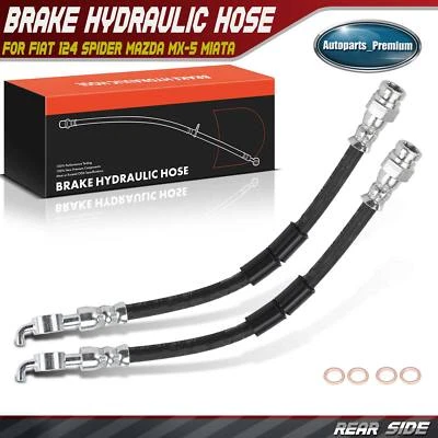 Rear Left & Right Side Brake Hydraulic Hose for Fiat 124 Spider Mazda MX-5 Miata - Image 1 of 4