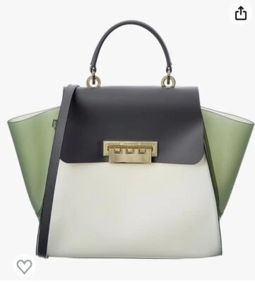 NWT Zac Posen Eartha Top Handle PVC Green White Block Crossbody Handbag - Image 1 of 4