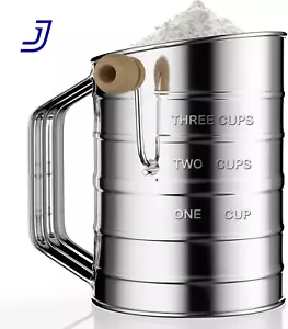 Flour Sifter for Baking Stainless Steel 3 Cup and Flower Sifter FREE SHIPPING US - Picture 1 of 12