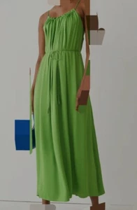&Other Stories Strappy Tassel Tie Midi Dress Green Party Summer Trend Modern - Picture 1 of 12