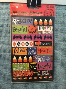 New Vintage Forget Me Not - American Greetings Halloween Stickers 4 Sheets Fall - Picture 1 of 2